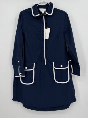 Pomander Place by Tuckernuck Navy Blue Perkins Shirt Dress sz S Shift Mini NWT